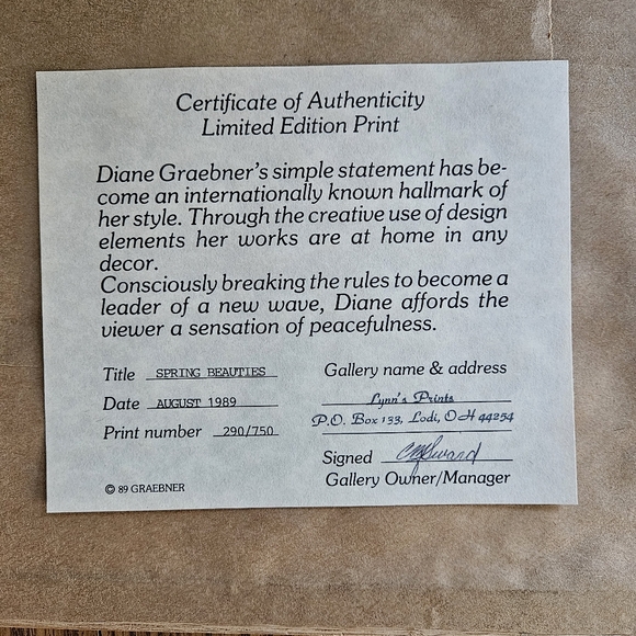 Vtg DIANE GRAEBNER Spring Beauties Numbered Signed AMISH Girls Dogs Cat Tree - Picture 5 of 5